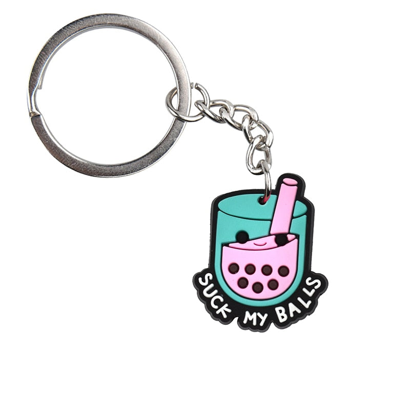 29 Styles Milk Tea Bubble Tea Cup Keychain Cartoon Key Holder Car handbag