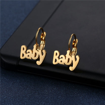 Baby Word Design Drop Earrings Women Gifts Earring Cute Girls Eardrop Jewelry
