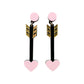 Pink Heart Arrow Acrylic Drop Earrings Women Travel Fashion Cartoon Earrings