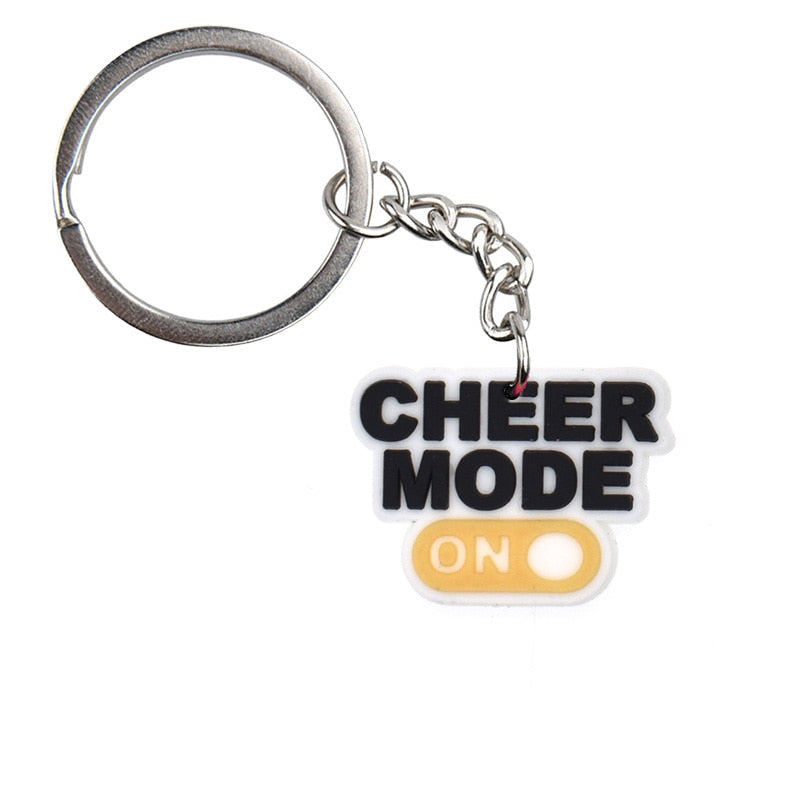 15 Styles Cheerleading Rubber Keychain Cheer Team Charms Keyring Teenager Gift