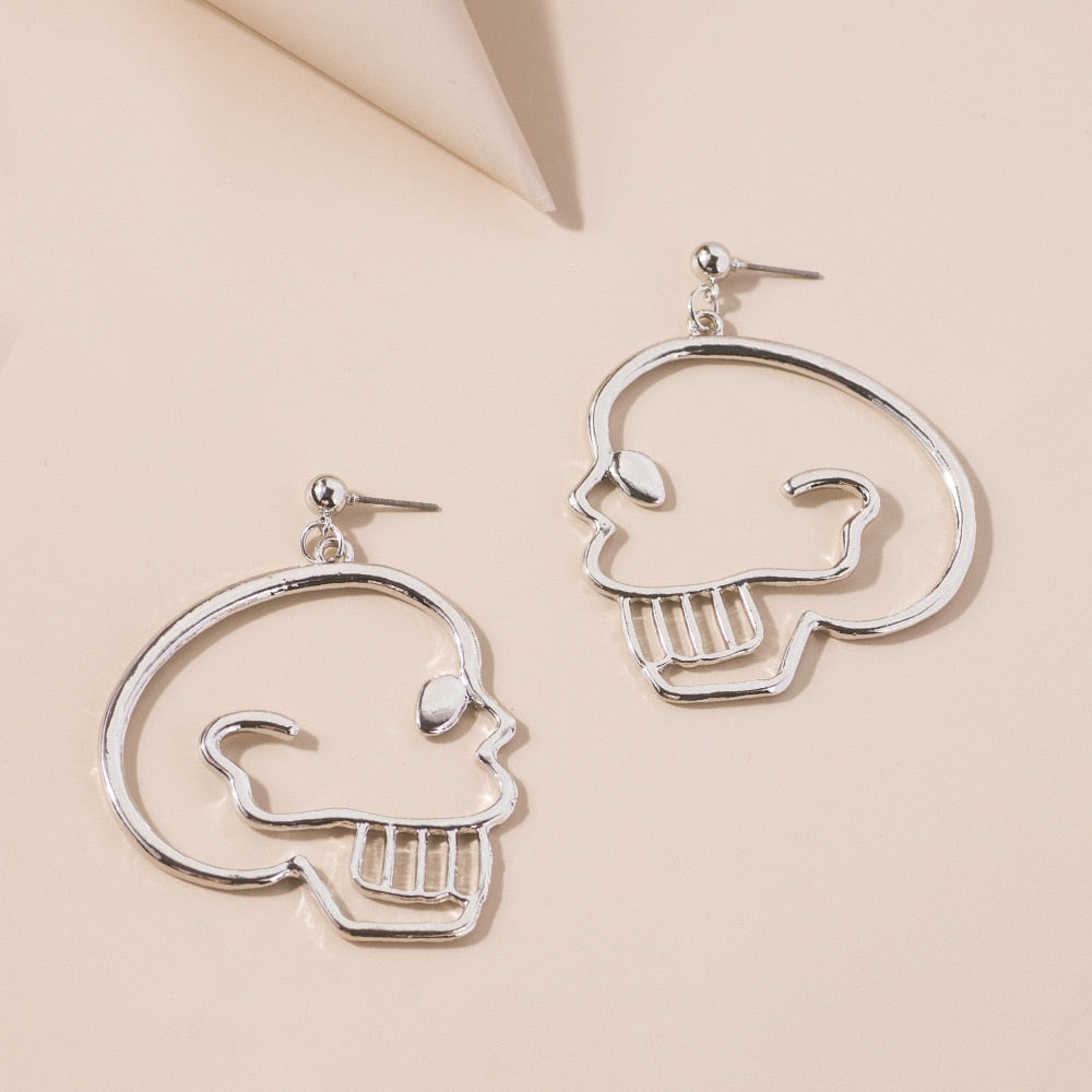 Abstract Face Skull Drop Earrings Women Travel Fashion Cartoon Earrings Creative