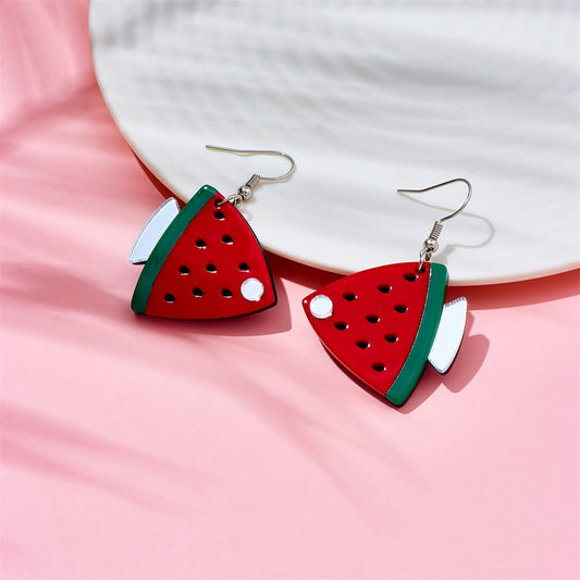 Red Mushroom Drop Earrings Female Travel Cartoon Earrings Creative Art Jewelry