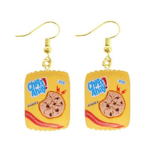 Chocolate Chip Cookies Drop Earrings Women Art Fashion Cartoon Earrings Creative