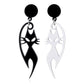 Black White Cat Acrylic Drop Earrings Women Travel Fashion Cartoon Earrings