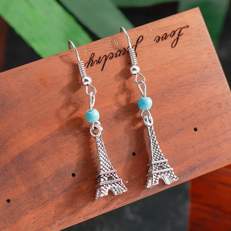 Turquoise Tower Dangle Drop Earrings Women Gifts Earring Cute Girls Eardrop