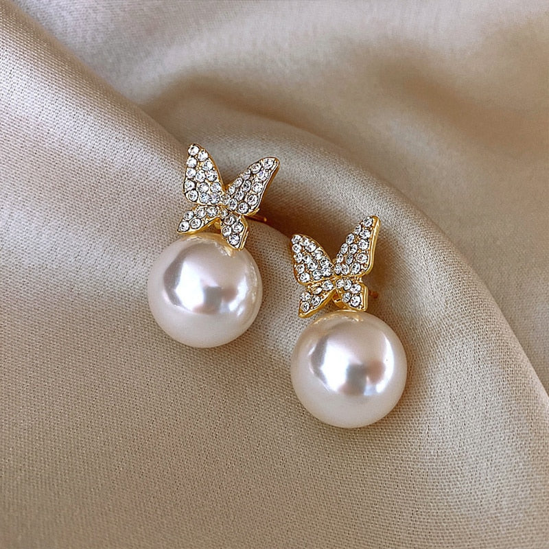 17 Styles Pearl Geometry Stud Earrings Charm Woman Wedding Elegant Romantic Ear