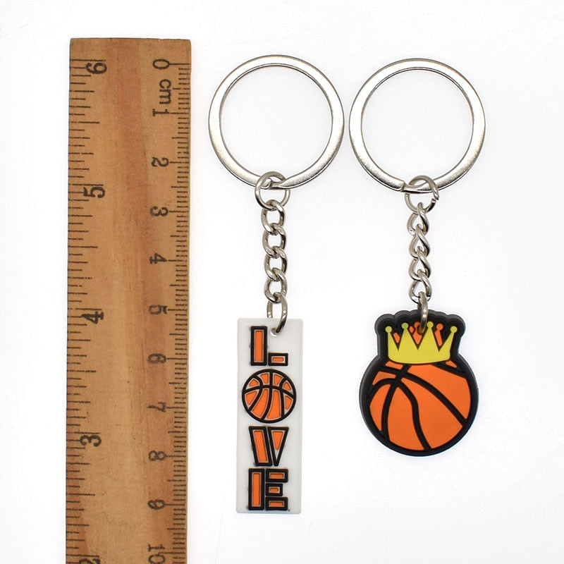 12 Styles PVC Sports Team Basketball Sportsman's Gift Keychain Car Keyring