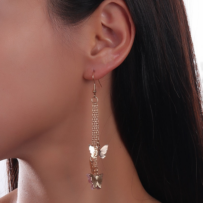 Hot Pink Glitter Drop Earrings Women Creativity Jewelry Cute Earring Girls Gift