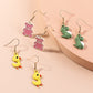 3 Pairs Animal Dangle Earrings for Girls Women Birthday Gift Lovely Jewelry
