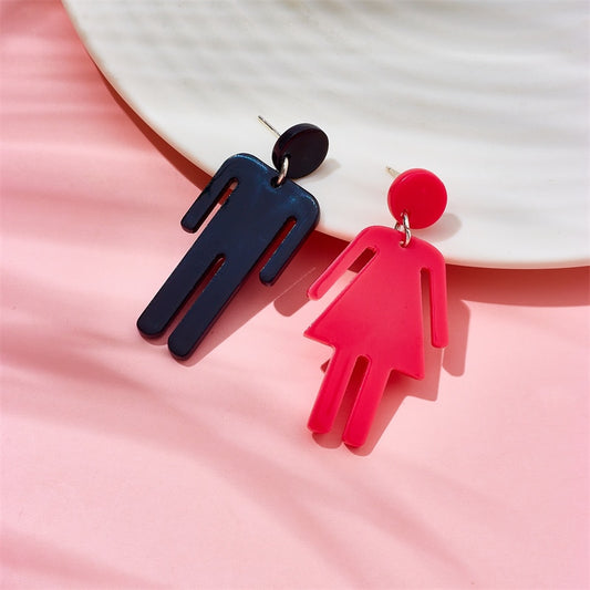 Men Women Symbol Drop Earrings Female Travel Cartoon Earrings Creative Art