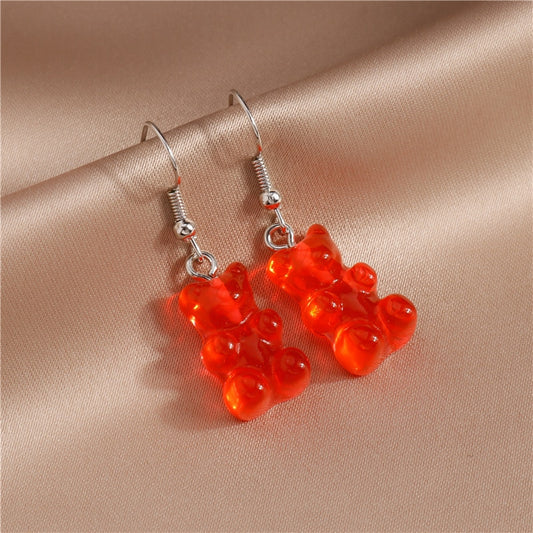Red Bear Drop Earrings Women Creativity Jewelry Cute Earring Girls Gift