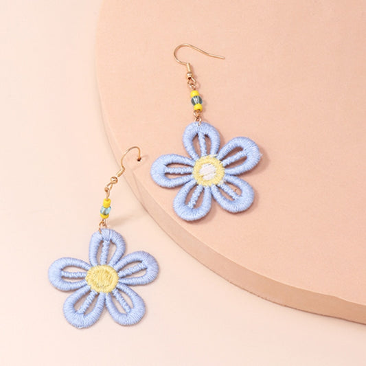 Knitted Sky Blue Dangle Drop Earrings Women Charms Earring Fashion Creative
