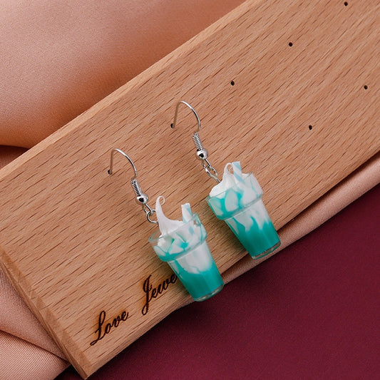 Ice Cream Milkshake Design Drop Earrings Women Gifts Earring Cute Girls Eardrop