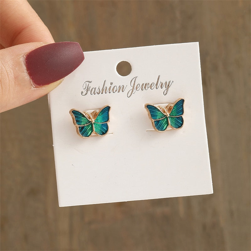 15 Styles Cute Bowknot Butterfly Pearl Stud Earrings Female Jewelry Trendy Cute