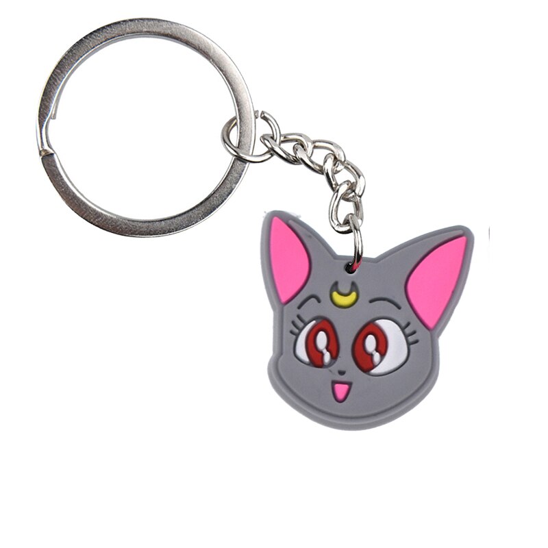 22 Styles Japanese Cartoon Anime moon Pendant Star Keychains Luna cat Holder Car