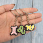 12 Styles Constellation Keychain Zodiac Signs PVC Keychain Key Rings Bag Car