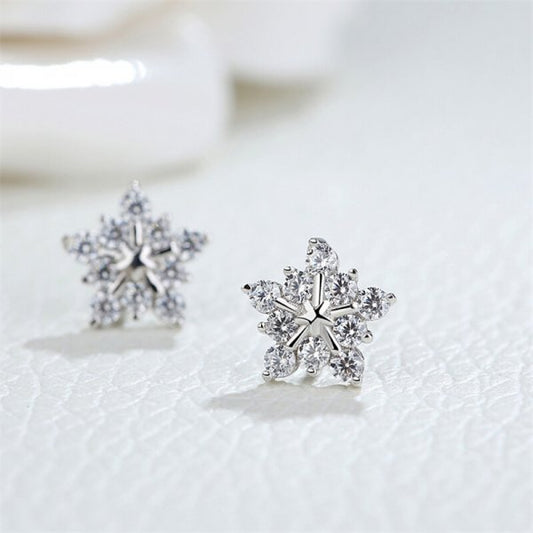 Snowflake Exquisite Stud Earrings Women Statement Earrings Party Jewelry