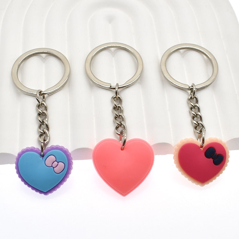 15 Styles Love Heart Couple Cute Keychain Cartoon Creative Gift Key Holder