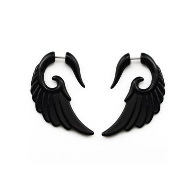 13 Styles Punk Wolf Tooth Spiral Bull Horn Snail Wing Shape Punk Men Earrings