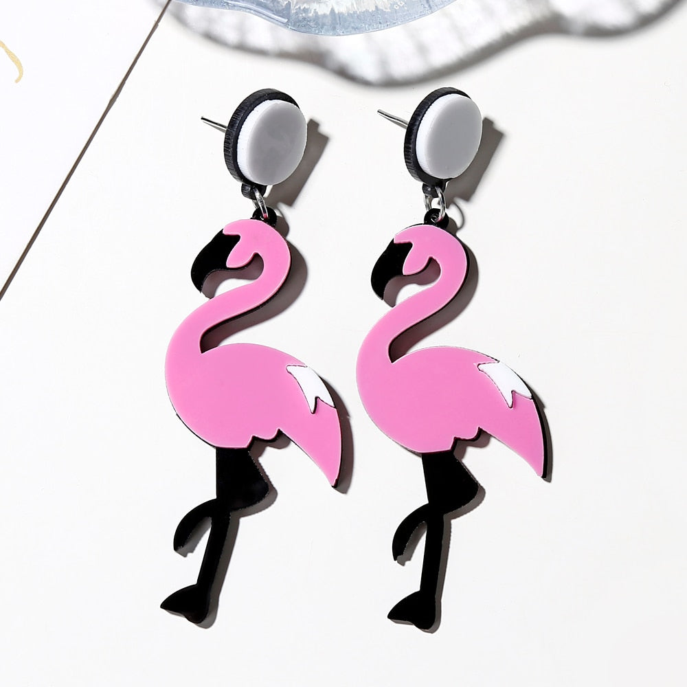 53 Styles Acrylic Fish Animal Bird Drop Earrings Women Travel Fashion Cartoon