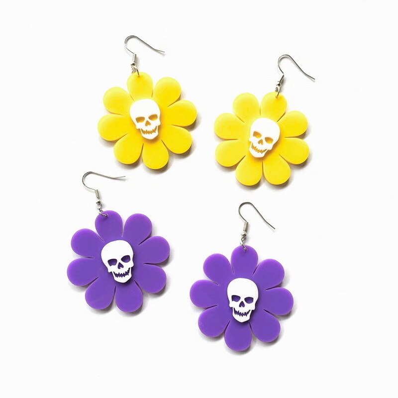 10 Styles Animal Flower Acrylic Drop Earrings Women Travel Fashion Cartoon