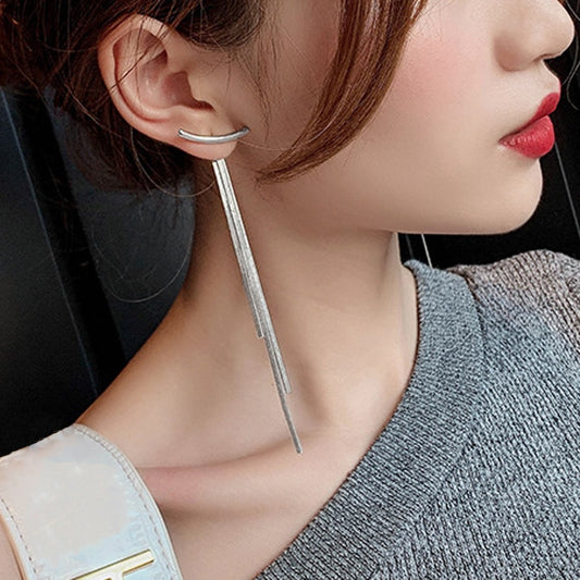 Tassel Ear Jacket Earrings for Girls Women Birthday Gift Lovely Jewelry