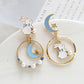 Cute Blue Moon Rabbit Dangle Earrings for Girls Women Birthday Gift Lovely
