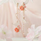 Coral Rose Tassel Drop Earrings Women Modern Wedding Jewelry Dangle Gifts