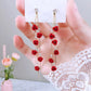 Red Roses Tassel Drop Earrings Women Modern Wedding Jewelry Dangle Gifts