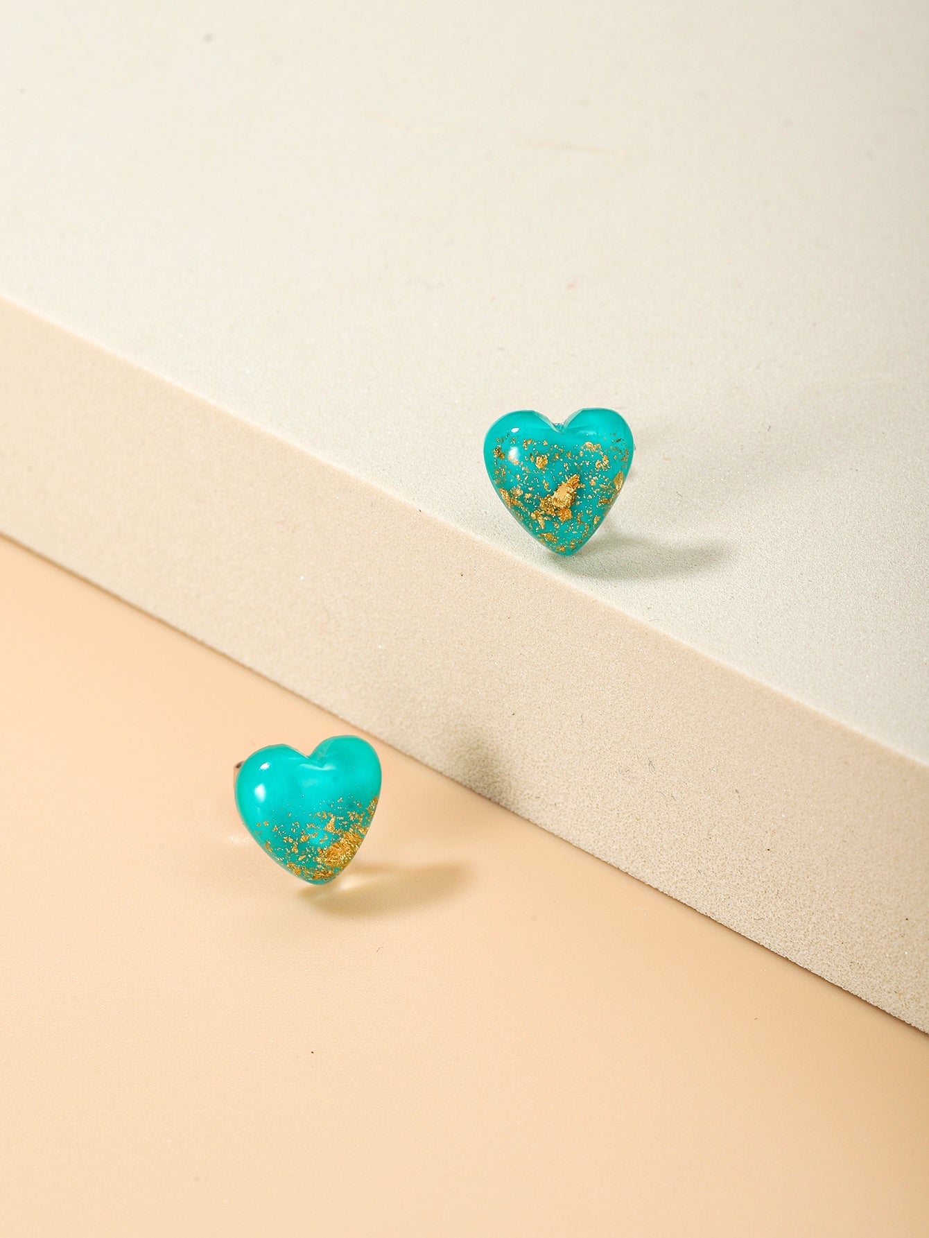 Green Heart Stud Earrings Female Girl Fashion Earrings Birthday Holiday Gifts