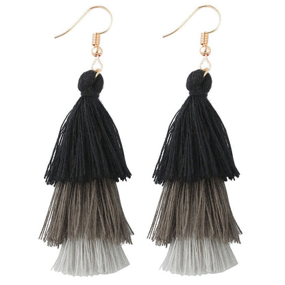 Ombre Tassel Dangling Drop Earring Women Girls Gifts Jewelry Accessories