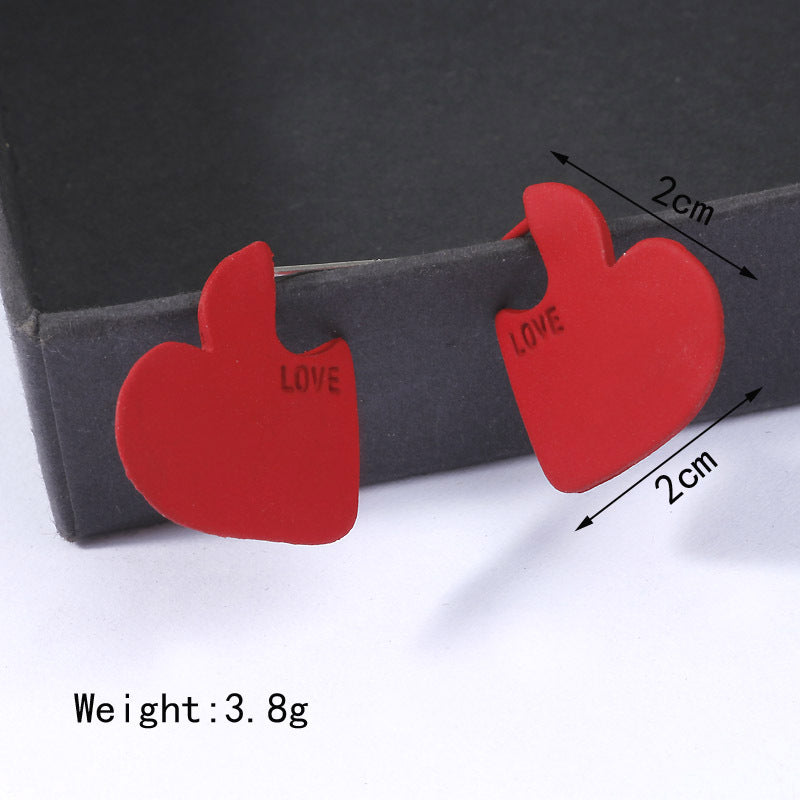 Jewelry Simple And Cute Love Stud Earrings