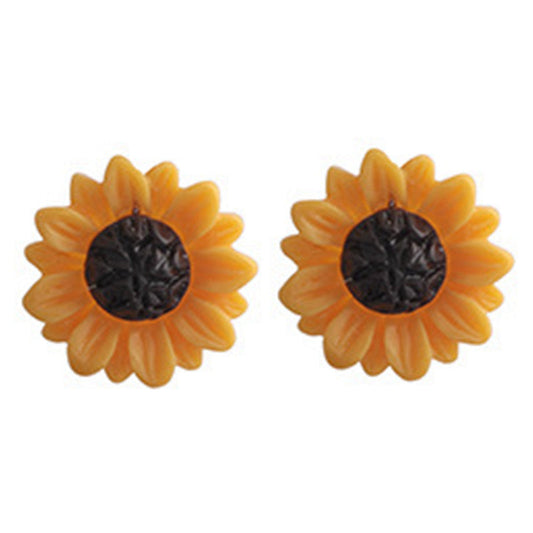 Yellow Sunflower Stud Earrings for Girls Women Stud Jewelry Gift Accessories