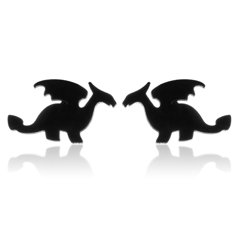 Dragon Stud Earrings Small Cute Earing Jewelry Stainless Steel Cartoon Studs Gifts Fashion Party Accessories