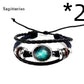 Twelve constellation glass piece couple bracelet