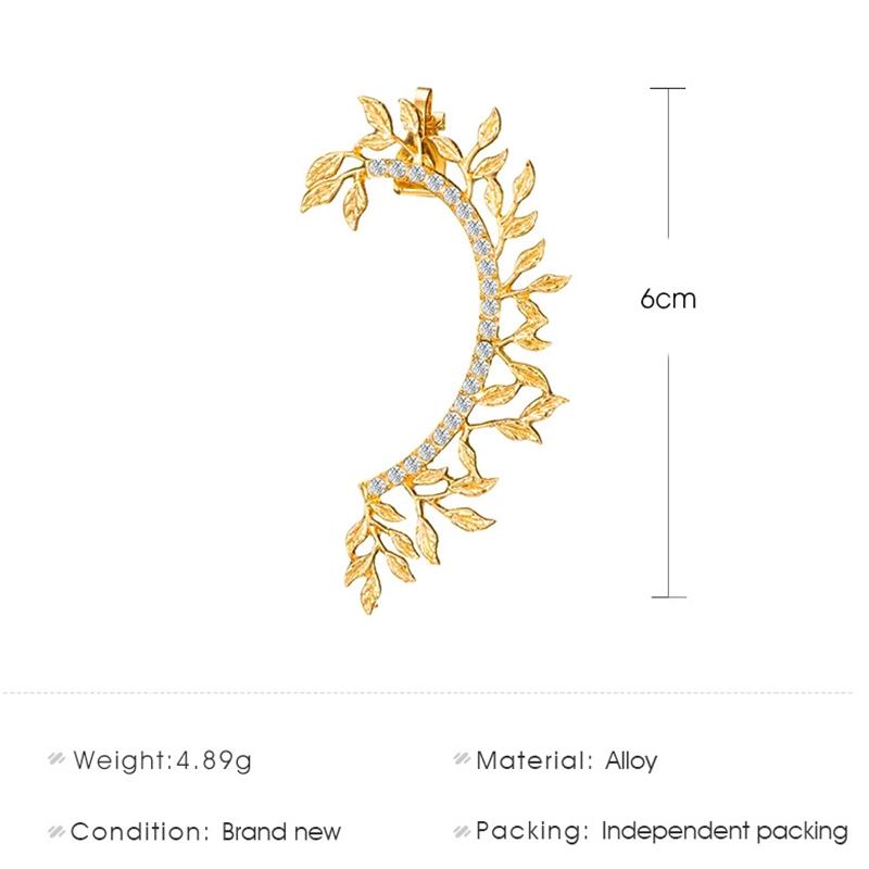 High Quality Temperament Leaf Earrings with Diamonds