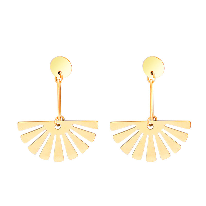 Fan-shaped Female Earrings Popular In Europe And America, Exquisite Earrings Trend