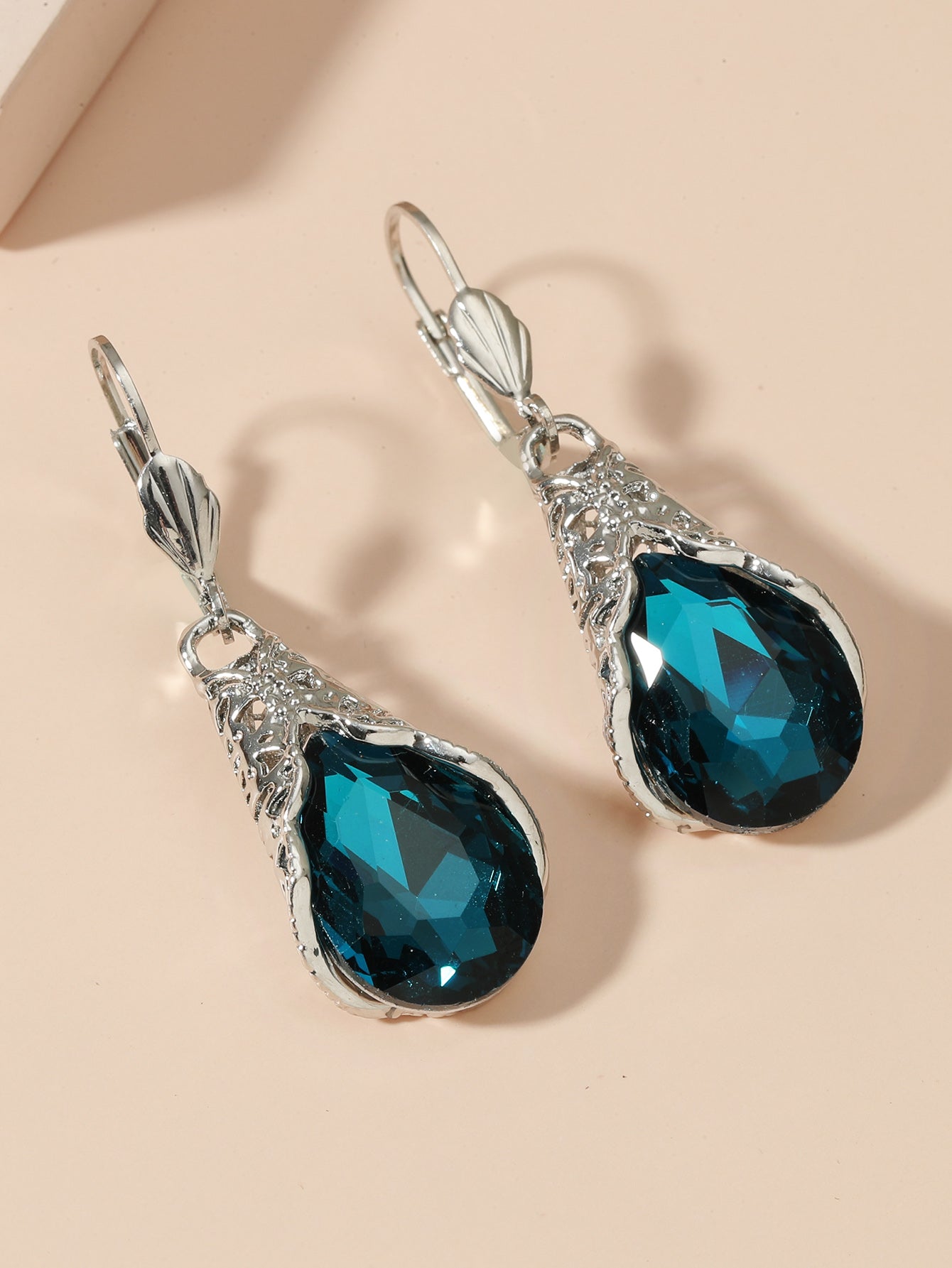 Deep Ocean Blue Drop Ear Dangle Fashion Earrings for Women Party Jewelry Gift