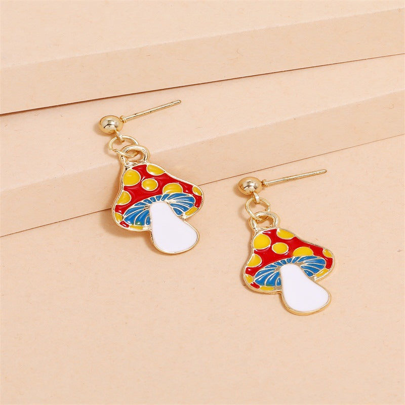 Cartoon Mushroom Dangle Earring Exquisite Fashion Drop Earrings For Women