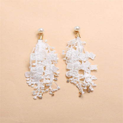 White Tassel Dangling Drop Earrings Women Girls Gifts Jewelry Accessories