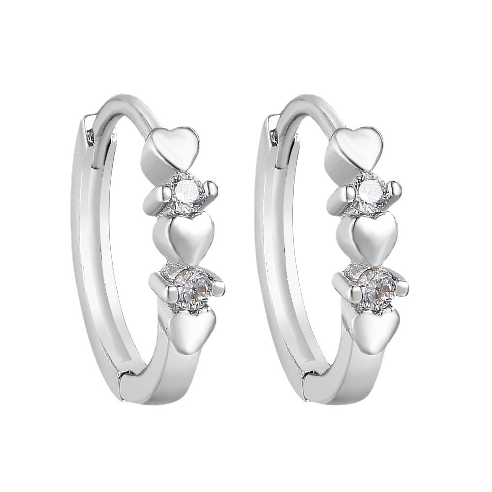 Heart Pattern Hoop Earrings Cute Summer Earring Jewelry Gift for Her