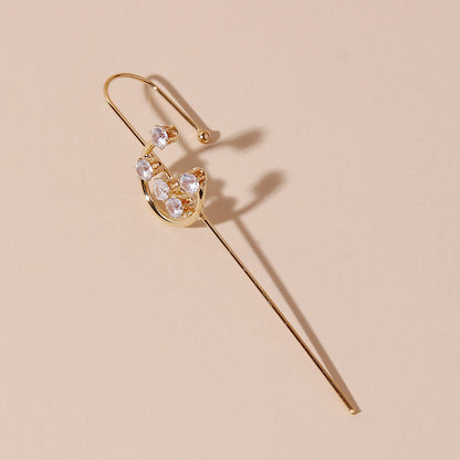 1pc Moon Ear Needle Stud Earring Women Charm Stud Jewelry Birthday Holiday Gifts