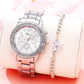 Diamond bracelet watch stainless steel belt watch Geneva alloy watch