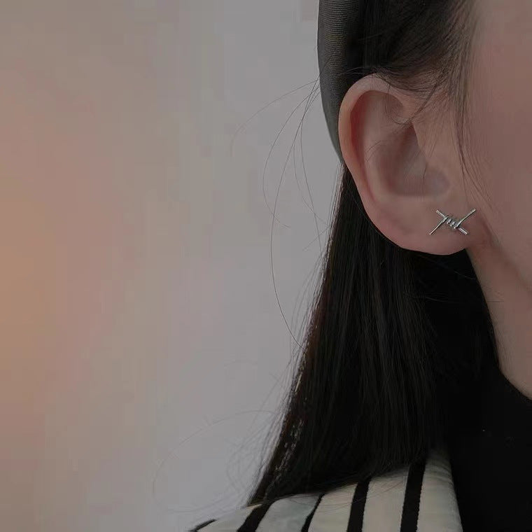 Metal Spring Stud Earrings Women Jewelry Mom Gift Everyday Wear Earrings