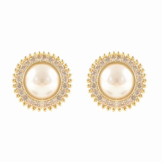 Retro Pearl Stud Earrings Women Fansy Round Earrings Anniversary Gift Girl Jewelry Ear Accessories Party Fashion Jewels