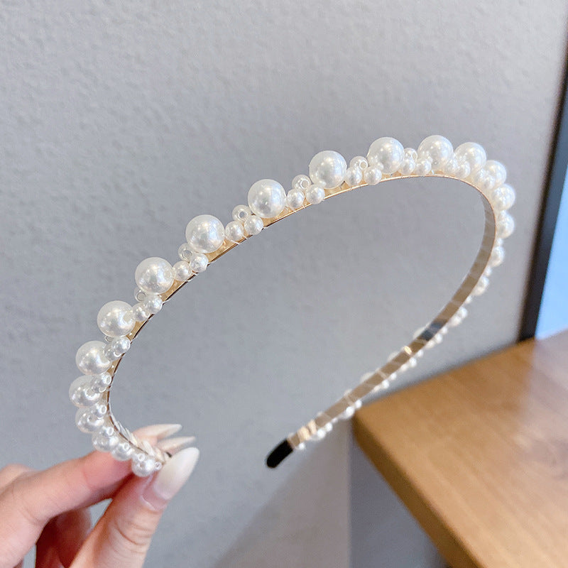 Sen Simple Pearl Thin Headband Hair Accessories Headband