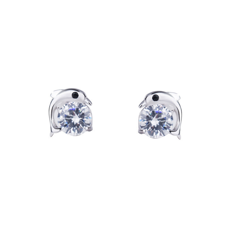 Dolphin Stud Earrings for Women Girls Fashion Earrings Piercing Jewelry