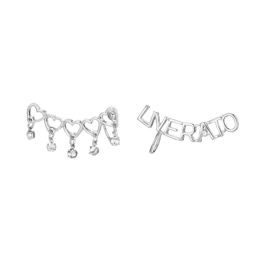 Five Hearts Ear Climber Stud Earrings Women Charm Stud Jewelry Birthday Holiday