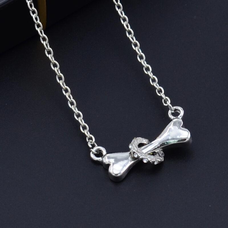 Jewelry Simple Diamond-studded Dog Bone Necklace