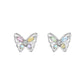 Cute Colorful Crystals Stud Earrings Women Fashionable Luxurious Earrings